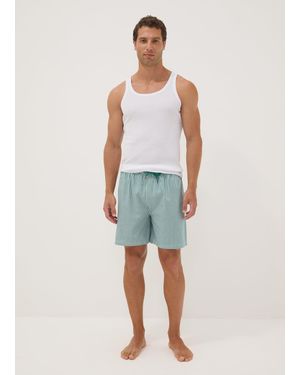 OVS Pantaloncini Pigiama Verdi A Righe - Blu