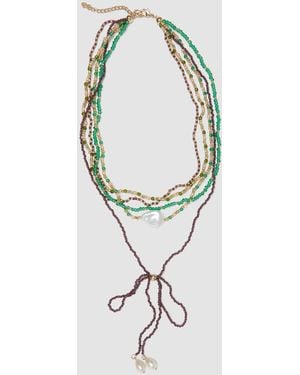 OVS Collana A Fili Con Perle Pendenti, Donna, Taglia - Bianco