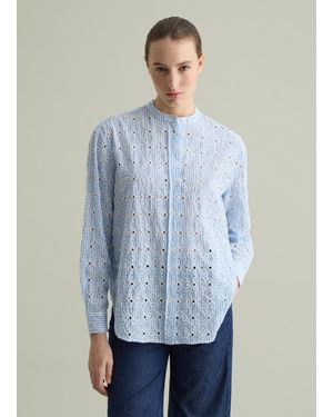 Piombo Camicia A Righe - Blu