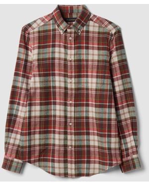 Piombo Camicia Flanella Arancione E Verde - Multicolore
