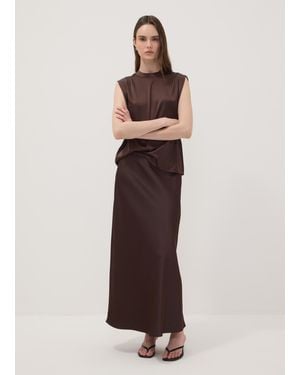 OVS Gonna Lunga Satinata Con Vita Elasticizzata, Donna, Taglia - Marrone