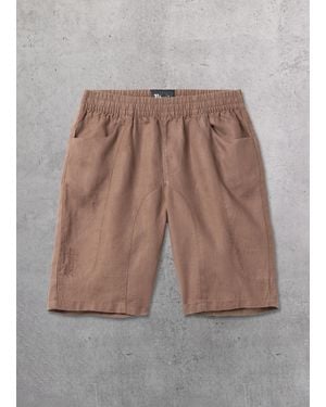 Utopia 100% Linen Shorts Mocha, Uomo, Taglia - Grigio