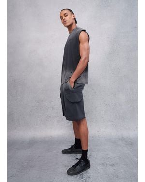 Utopia Sunfaded Cargo Sweat Shorts Vintage, Uomo, Taglia - Grigio
