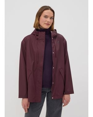 URBAN COMMUTER Giacca Antipioggia Rossa Con Zip E Cappuccio, Donna, Taglia - Viola