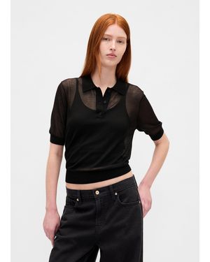 Gap Polo Con Trasparenze, Donna, Taglia - Nero