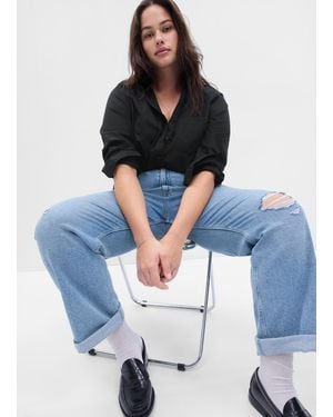 Gap Camicia in cotone con tasca - Blu