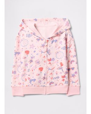 OVS Full-Zip Con Cappuccio E Stampa All-Over, Bambina, Taglia - Rosa