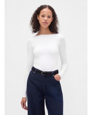 Gap Maglia Elasticizzata A Maniche Lunghe, Donna, Taglia - Blu