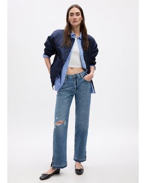 Gap Jeans loose fit acid wash a vita media - Blu