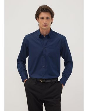 OVS Camicia Regular Fit Con Collo Button-Down Easy Iron, Uomo, Taglia - Blu