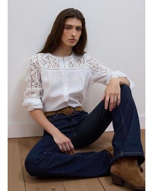 Les Copains Camicia Bianca Regular Fit - Blu