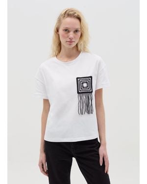 OVS Ovs T-Shirt Bianca Con Dettaglio Crochet, Donna, Taglia - Bianco