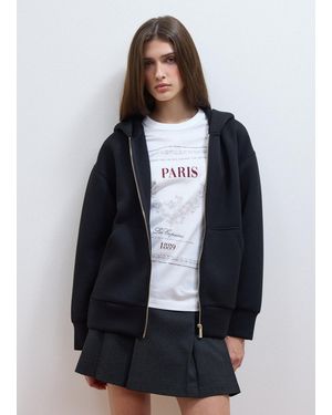 Les Copains Felpa Full Zip Nera - Blu