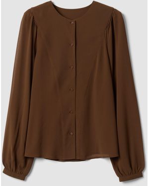Les Copains Camicia Regular Fit Con Bottoni E Maniche Lunghe, Donna, Taglia - Marrone