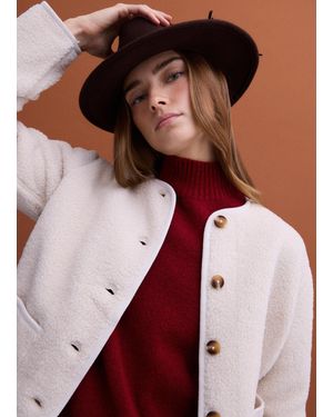 Piombo Giacca Bianca Girocollo Regular Fit - Bianco