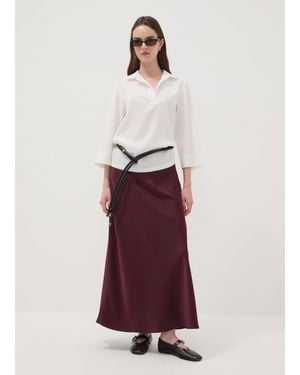 OVS Gonna Lunga Rossa Satinata Con Vita Elasticizzata, Donna, Taglia - Rosso