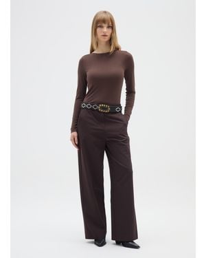 OVS Ovs Pantaloni Marroni A Gamba Dritta, Donna, Taglia - Marrone