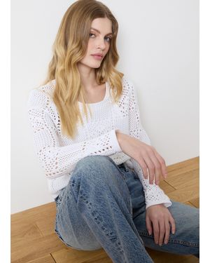 OVS Maglia Traforata Bianca A Maniche Lunghe, Donna, Taglia - Bianco