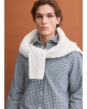 Piombo Camicia Oxford A Quadri - Grigio