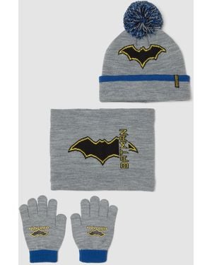 Warner Bros. Set Con Cappello, Scaldacollo E Guanti Batman, Bambino, Taglia - Blu