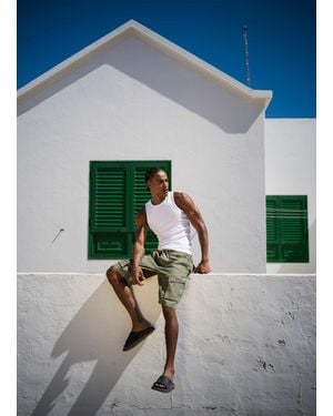 Utopia 100% Linen Cargo Shorts Military, Uomo, Taglia - Blu