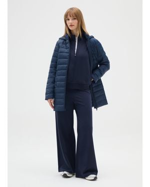OVS Ovs Giacca Lunga Imbottita Con Cappuccio E Zip, Donna, Taglia - Blu