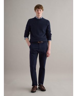 Piombo Maglione Girocollo - Blu