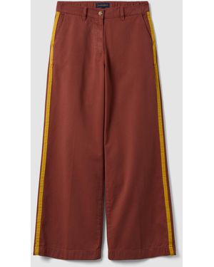 Piombo Pantaloni Chino Rossi Wide Leg - Rosso