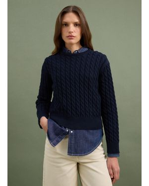 Piombo Maglia Girocollo - Blu