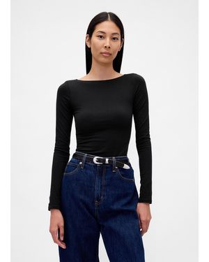 Gap Maglia A Maniche Lunghe Elasticizzata, Donna, Taglia - Blu