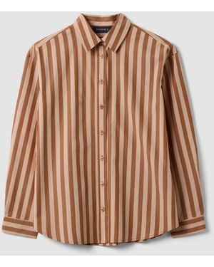 Piombo Camicia A Righe - Marrone