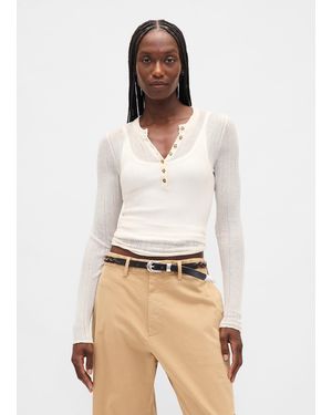 Gap Maglia Con Bottoni E Trasparenze A Maniche Lunghe, Donna, Taglia - Neutro