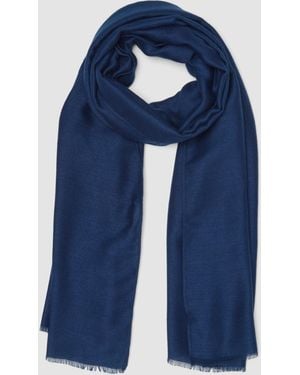 Piombo Sciarpa Con Frange, Donna, Taglia - Blu