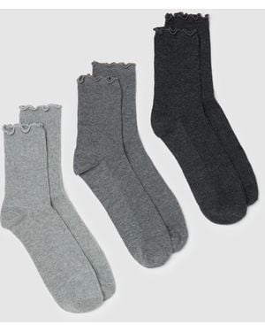 OVS Ovs Tripack Calze Corte Con Profilo Arricciato, Donna, Taglia - Blu