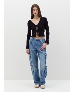 OVS Jeans Cargo Acid Wash Multi Tasche, Donna, Taglia - Blu