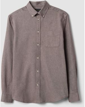 Piombo Camicia Flanella Tortora - Grigio