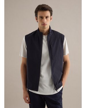 Piombo Tech Gilet Ultraleggero Regular Fit Con Full Zip, Uomo, Taglia - Blu