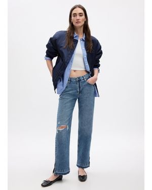 Gap Jeans loose fit acid wash a vita media - Blu