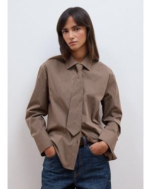 Les Copains Camicia A Righe - Marrone