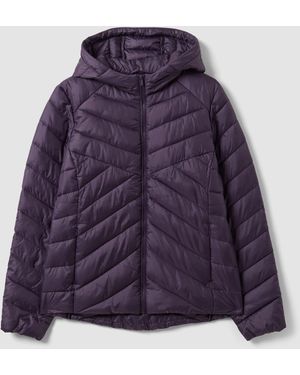 OVS Giacca Ultralight Trapuntata Con Cappuccio E Zip, Donna, Taglia - Viola