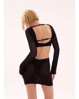 Utopia Backless Knitted Mini Dress, Donna, Taglia - Nero