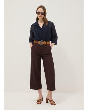 Hybrid Pantaloni Marroni Cropped - Blu