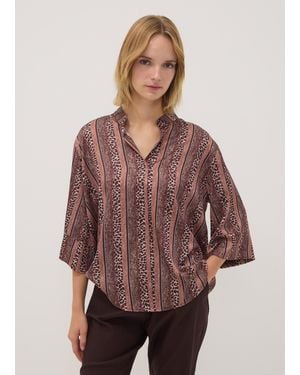 Hybrid Blusa Regular Fit Con Stampa A Righe Regular Fit, Donna, Taglia - Viola