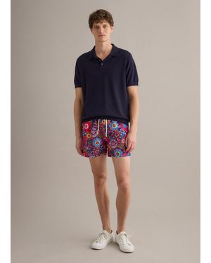 Piombo Boxer Mare Con Fantasia Floreale E Coulisse, Uomo, Taglia - Rosso