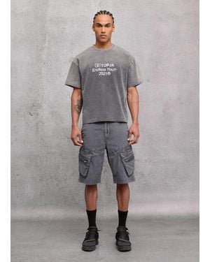 Utopia Cargo Shorts Washed, Uomo, Taglia - Grigio