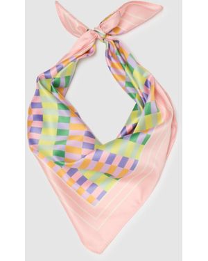 OVS Foulard Regular Fit Con Fantasia A Righe, Donna, Taglia - Blu