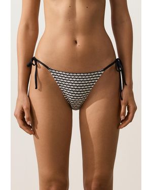 Oysho Bikinislip Mit Kontrast-Crochet Und Schleifchen - Braun