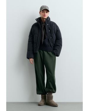 Oysho Wattierte Jacke Primaloft Mit Wolle Und Nadelstreifen - Blau