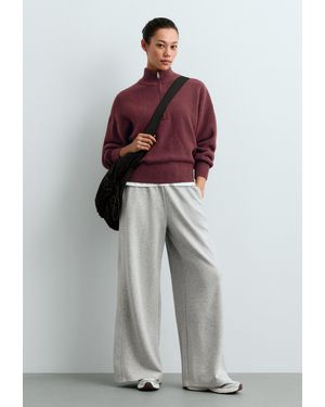 Oysho Sweater Gebreid Hoge Hals Halve Rits - Rood