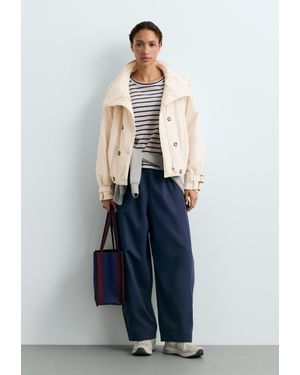 Oysho Kurze, Wattierte Fellex Jacke Mit Aerogel - Blau